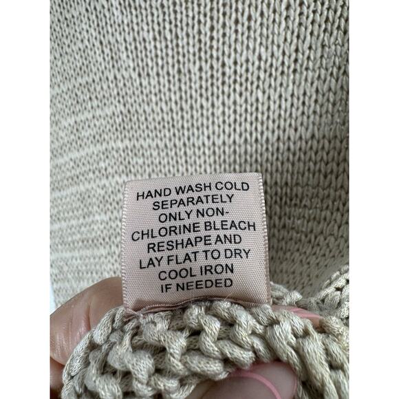 Philosophy Beige Sweater Coastal Quiet Luxury Old Money Rich Minimalist Preppy M - Picture 5 of 7